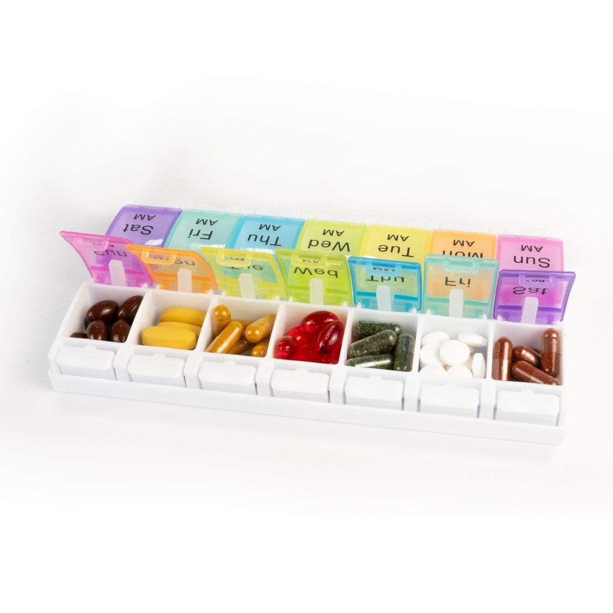7Day Pill Box AM / PM Push Button Pill Organiser