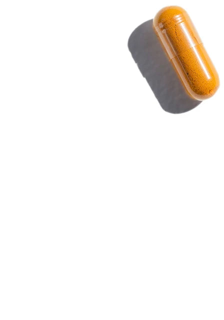 yellow gelatin capsule on a white background